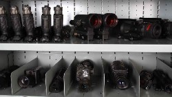 NVGs stored with dividers on shelves for cubby holes